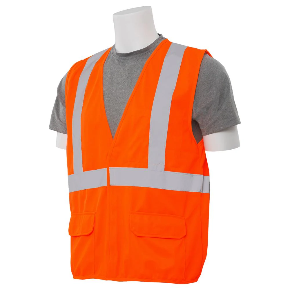 ERB Safety S190 Type R, Class 2 Flame Retardant Safety Vest (Hi-Viz Orange) Pack of 12 - Image 3