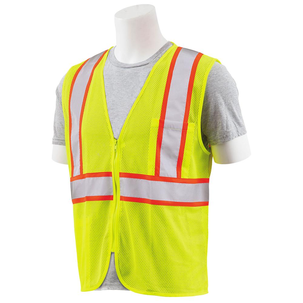 ERB Safety S195C Type R, Class 2 Flame Retardant Safety Vest with Contrasting Trim (Hi-Viz Lime) Pack of 12 - Image 2
