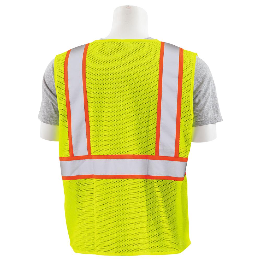 ERB Safety S195C Type R, Class 2 Flame Retardant Safety Vest with Contrasting Trim (Hi-Viz Lime) Pack of 12 - Image 4