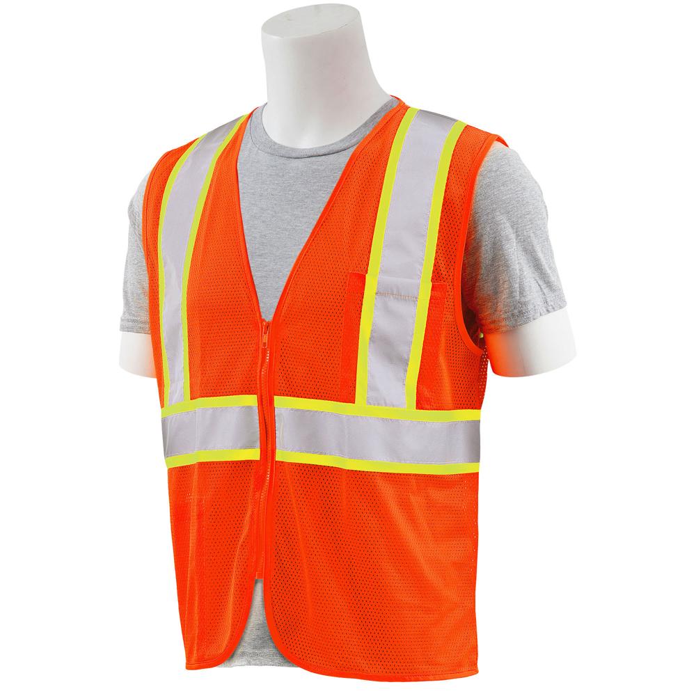 ERB Safety S195C Type R, Class 2 Flame Retardant Safety Vest with Contrasting Trim (Hi-Viz Orange) Pack of 12 - Image 2