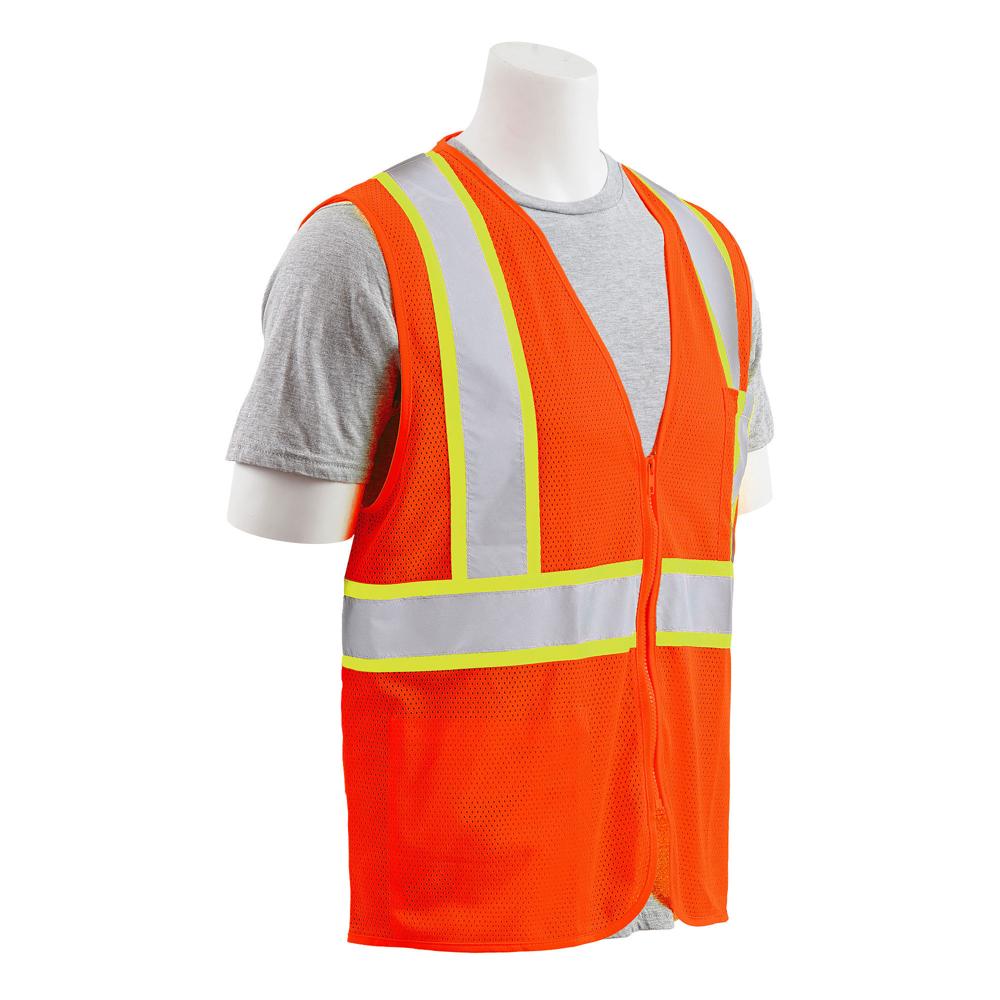 ERB Safety S195C Type R, Class 2 Flame Retardant Safety Vest with Contrasting Trim (Hi-Viz Orange) Pack of 12 - Image 3