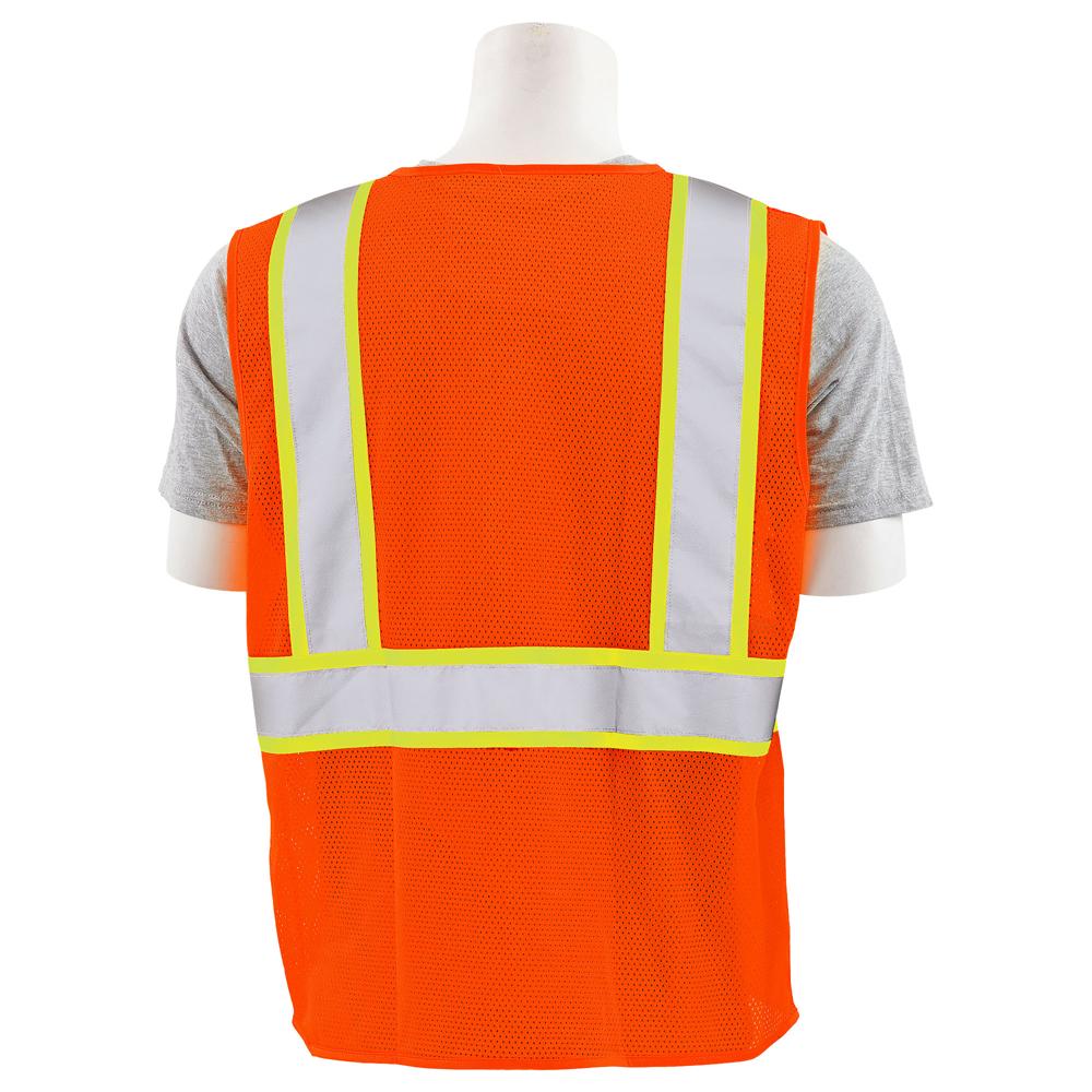 ERB Safety S195C Type R, Class 2 Flame Retardant Safety Vest with Contrasting Trim (Hi-Viz Orange) Pack of 12 - Image 4