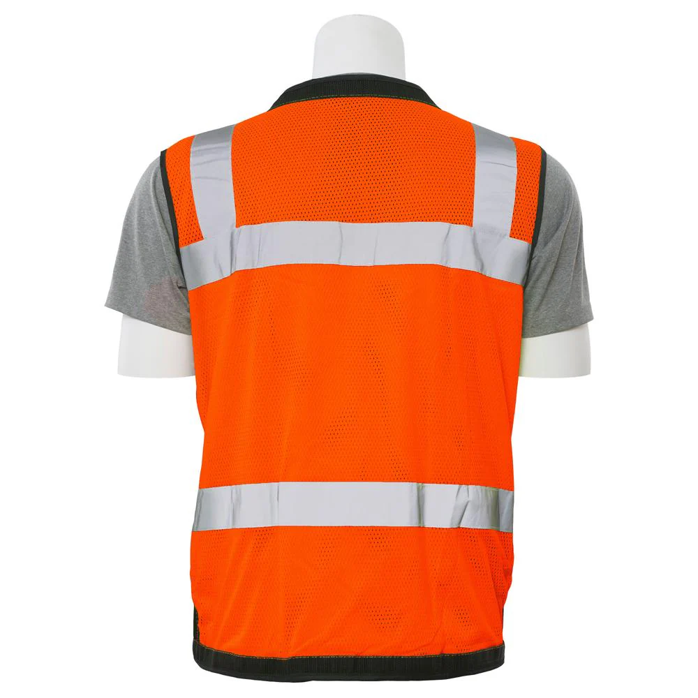 ERB Safety S251 Type R, Class 2 Premium Surveyor Safety Vest with Grommets and Tablet/Clipboard Pocket (Hi-Viz Orange) Pack of 3 - Image 4