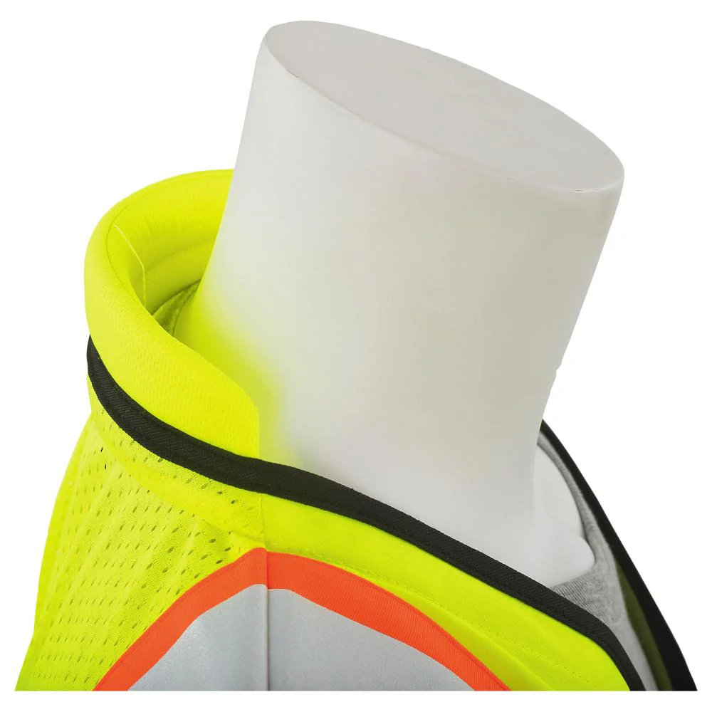 ERB Safety S252C Type R, Class 2 Deluxe Surveyor Safety Vest with Grommets, 15 Pockets, and Padded Neck (Hi-Viz Lime) Pack of 3 - Image 2