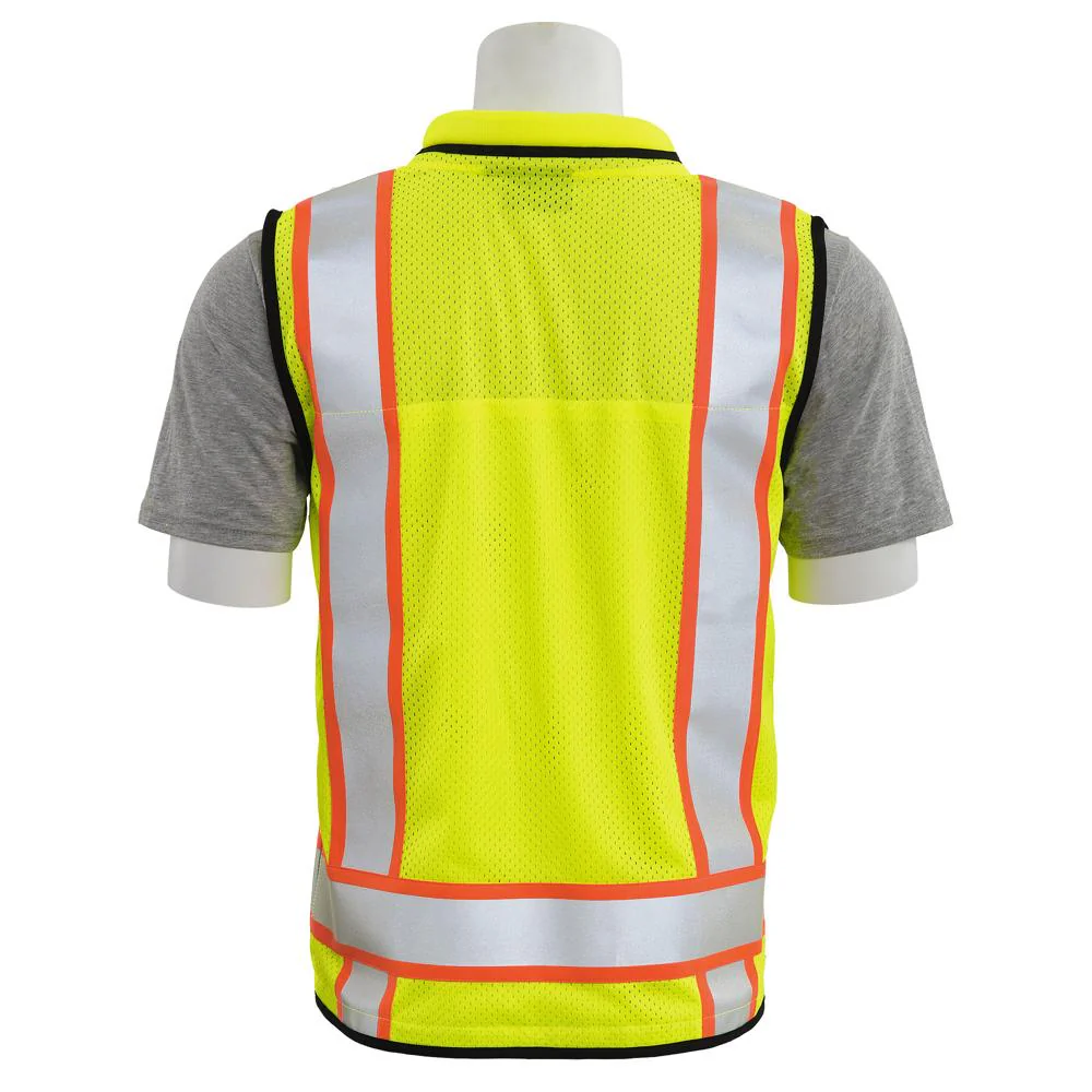ERB Safety S252C Type R, Class 2 Deluxe Surveyor Safety Vest with Grommets, 15 Pockets, and Padded Neck (Hi-Viz Lime) Pack of 3 - Image 5