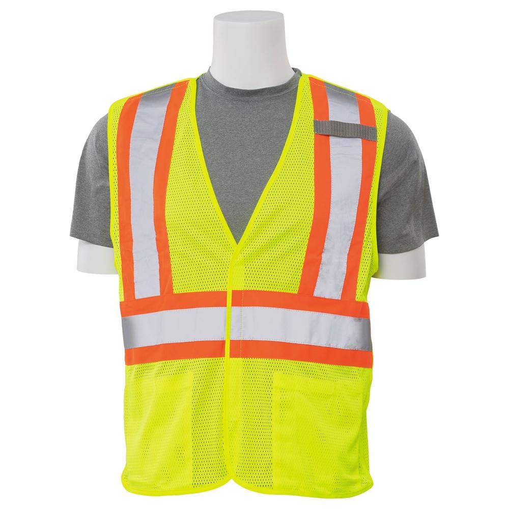 ERB Safety S322 Type R, Class 2 Mesh Break-Away Safety Vest with Contrasting Trim (Hi-Viz Lime) Pack of 12