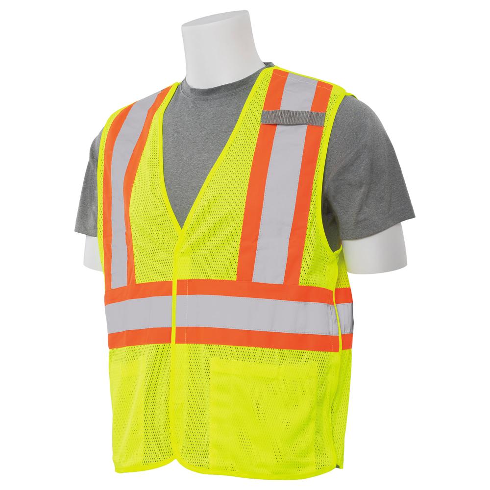 ERB Safety S322 Type R, Class 2 Mesh Break-Away Safety Vest with Contrasting Trim (Hi-Viz Lime) Pack of 12 - Image 2