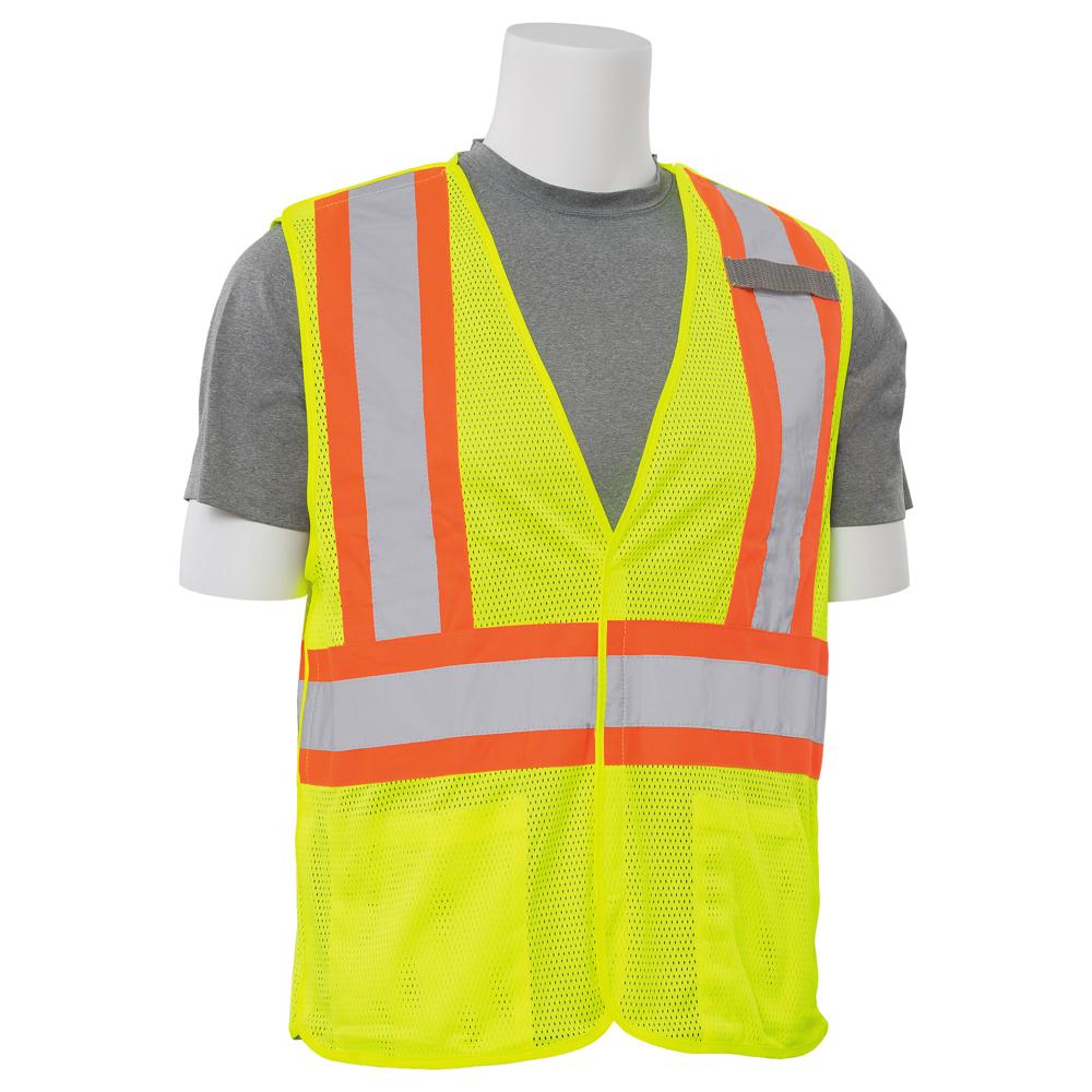 ERB Safety S322 Type R, Class 2 Mesh Break-Away Safety Vest with Contrasting Trim (Hi-Viz Lime) Pack of 12 - Image 3