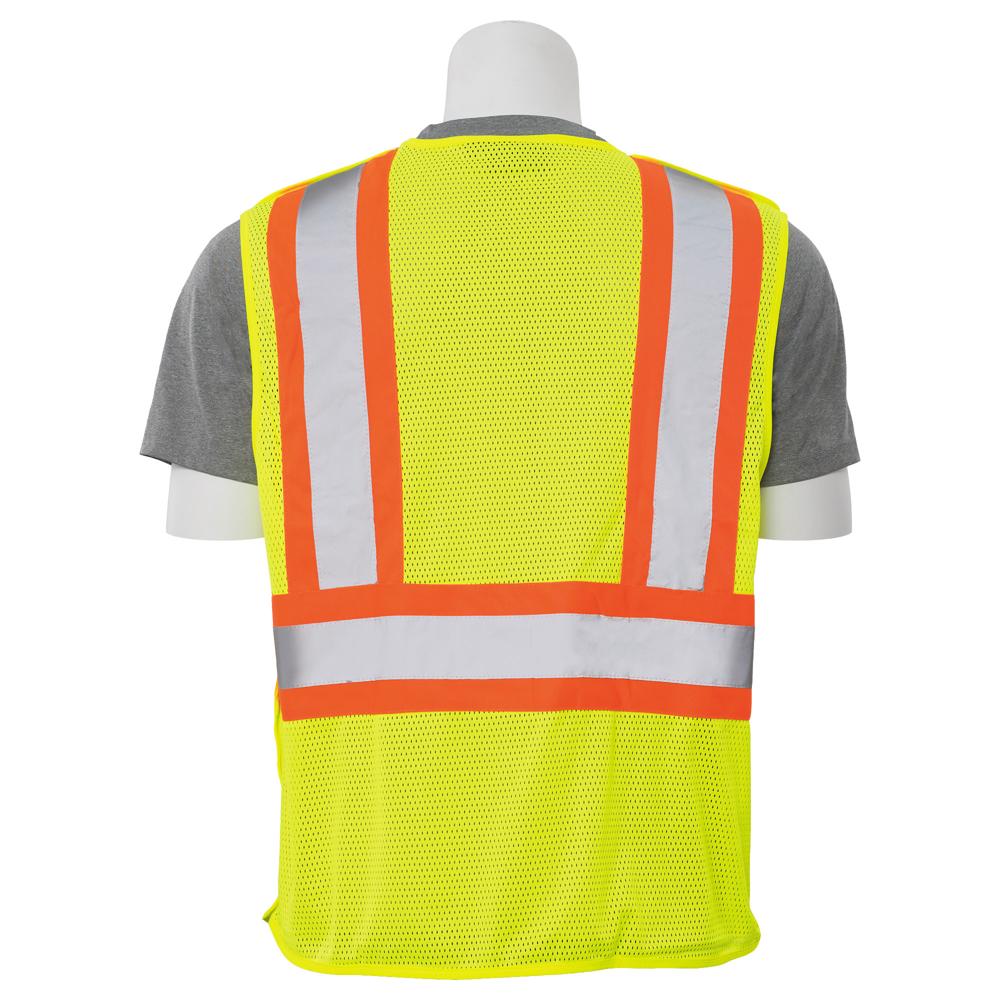 ERB Safety S322 Type R, Class 2 Mesh Break-Away Safety Vest with Contrasting Trim (Hi-Viz Lime) Pack of 12 - Image 4