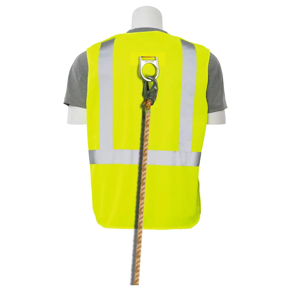 ERB Safety S361 Type R, Class 2 Five-Point Break-Away Safety Vest with D-Ring Slot (Hi-Viz Lime) Pack of 12 - Image 5