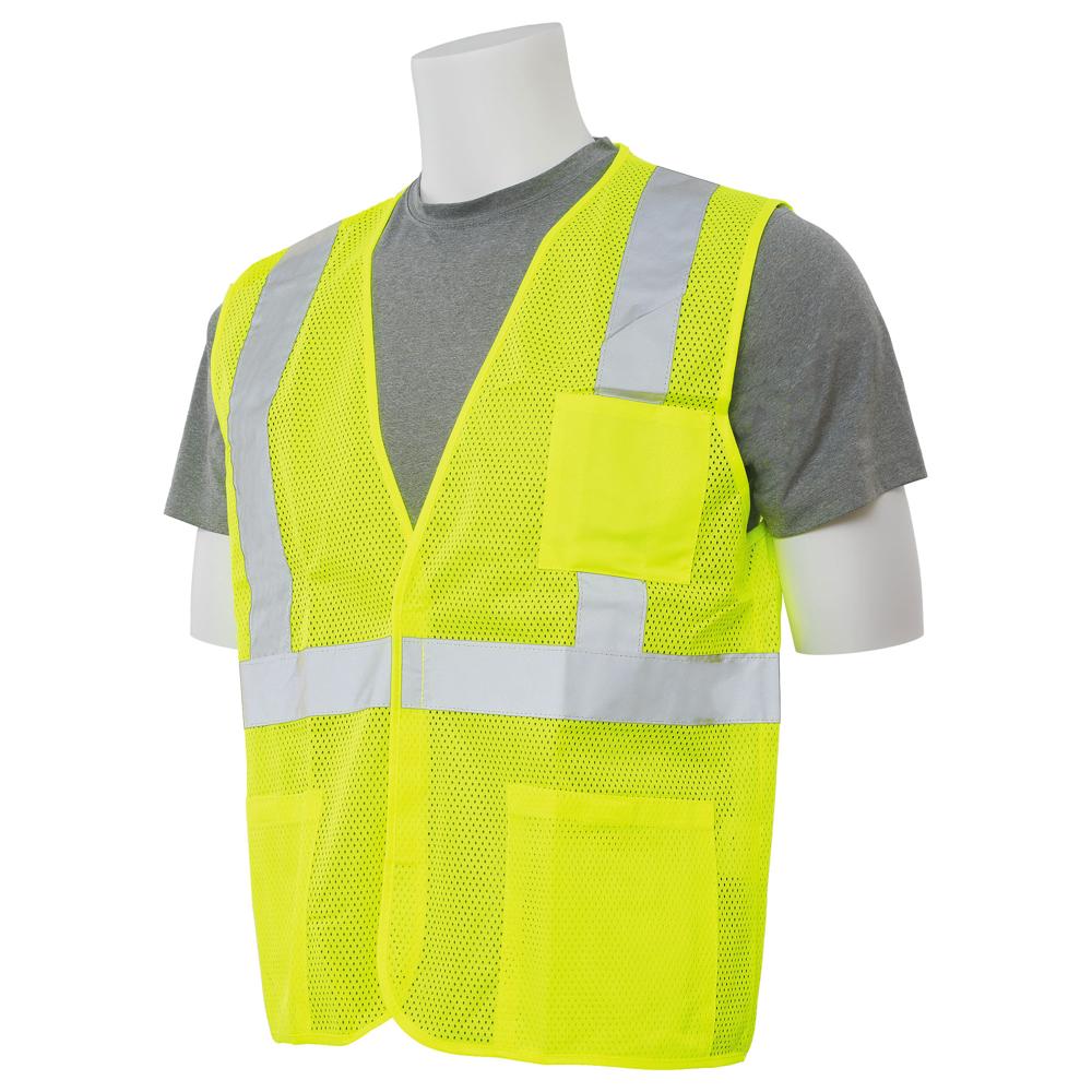 ERB Safety S362P Type R, Class 2 Economy Mesh Safety Vest with Pockets (Hi-Viz Lime) Pack of 24 - Image 2