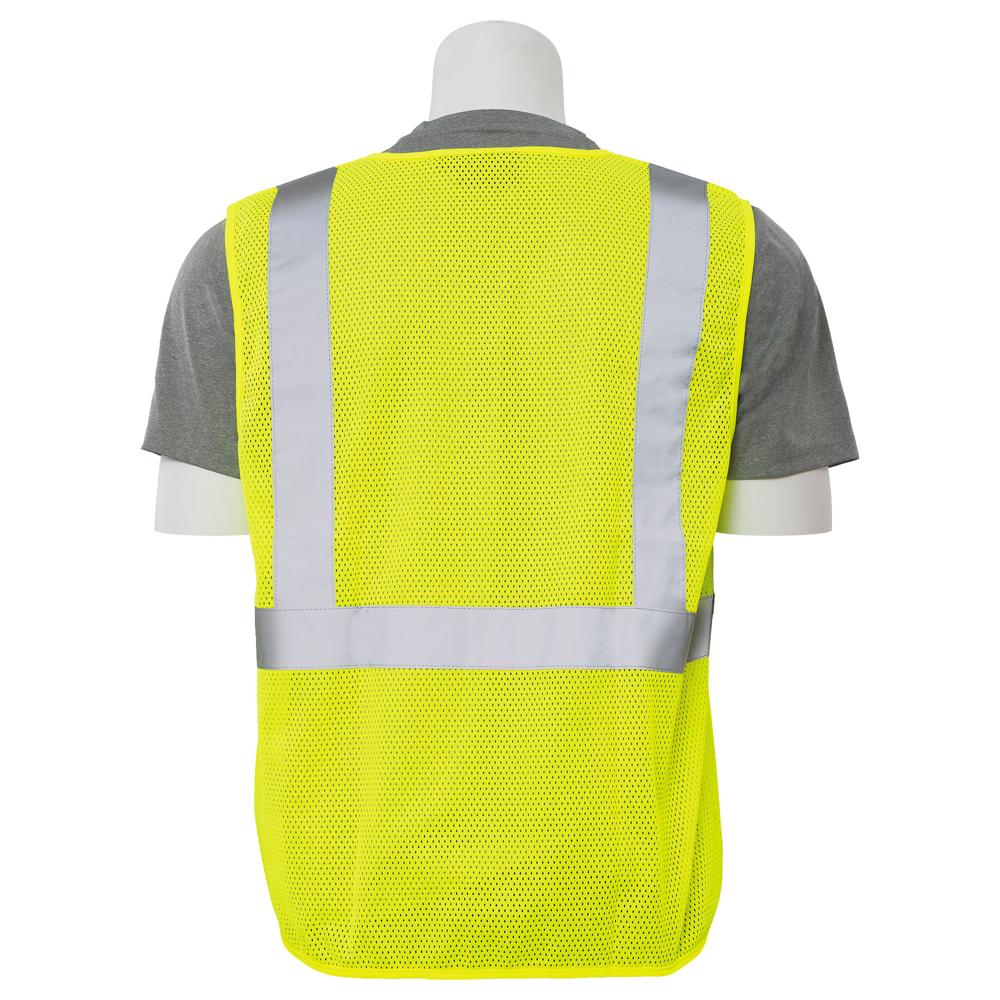 ERB Safety S362P Type R, Class 2 Economy Mesh Safety Vest with Pockets (Hi-Viz Lime) Pack of 24 - Image 4