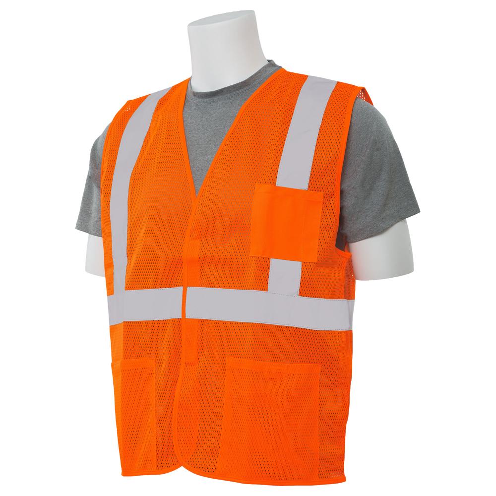 ERB Safety S362P Type R, Class 2 Economy Mesh Safety Vest with Pockets (Hi-Viz Orange) Pack of 24 - Image 2