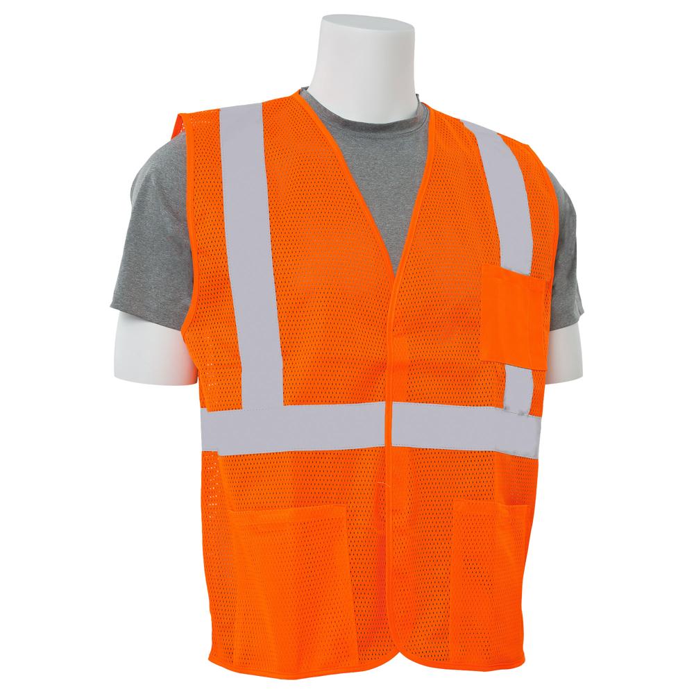 ERB Safety S362P Type R, Class 2 Economy Mesh Safety Vest with Pockets (Hi-Viz Orange) Pack of 24 - Image 3