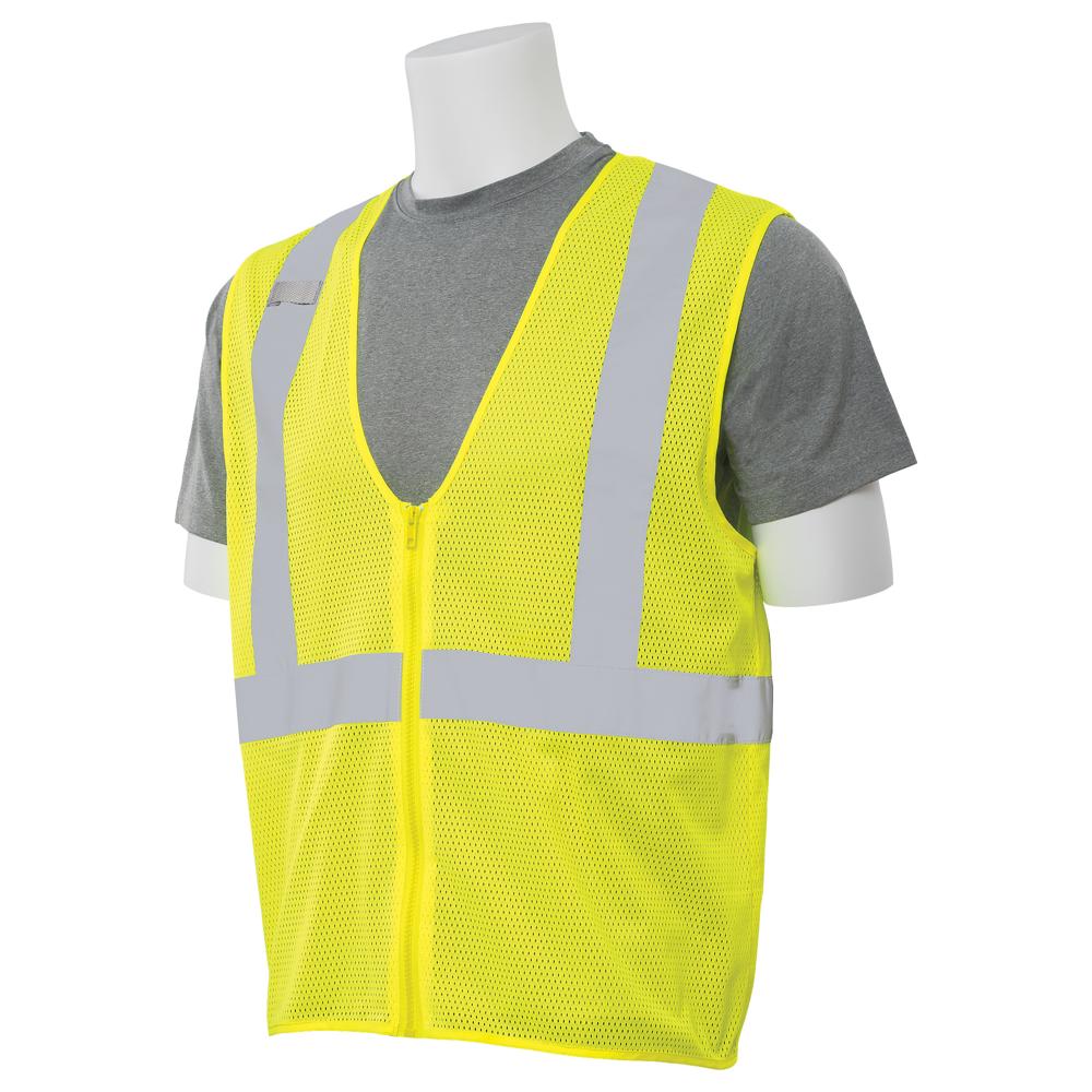 ERB Safety S363 Type R, Class 2 Economy Mesh with Zip Front Safety Vest (Hi-Viz Lime) Pack of 24 - Image 2