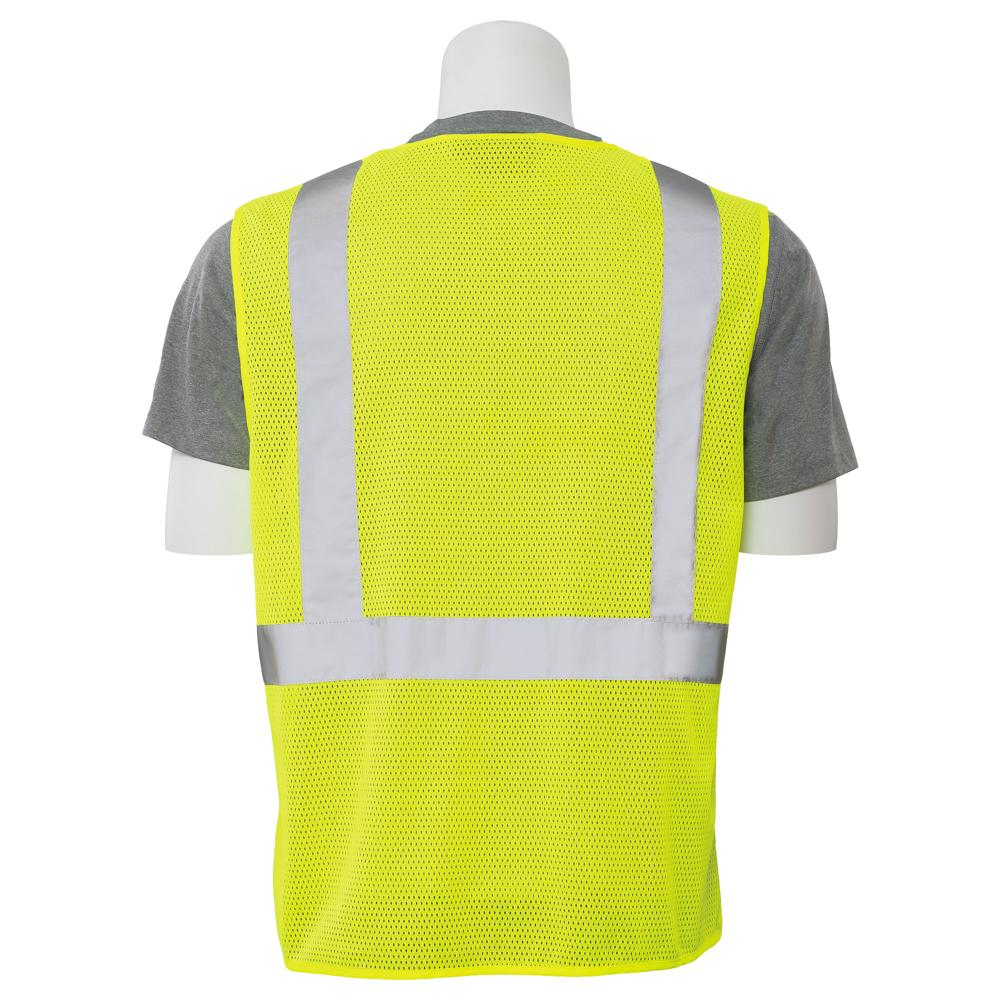 ERB Safety S363 Type R, Class 2 Economy Mesh with Zip Front Safety Vest (Hi-Viz Lime) Pack of 24 - Image 4