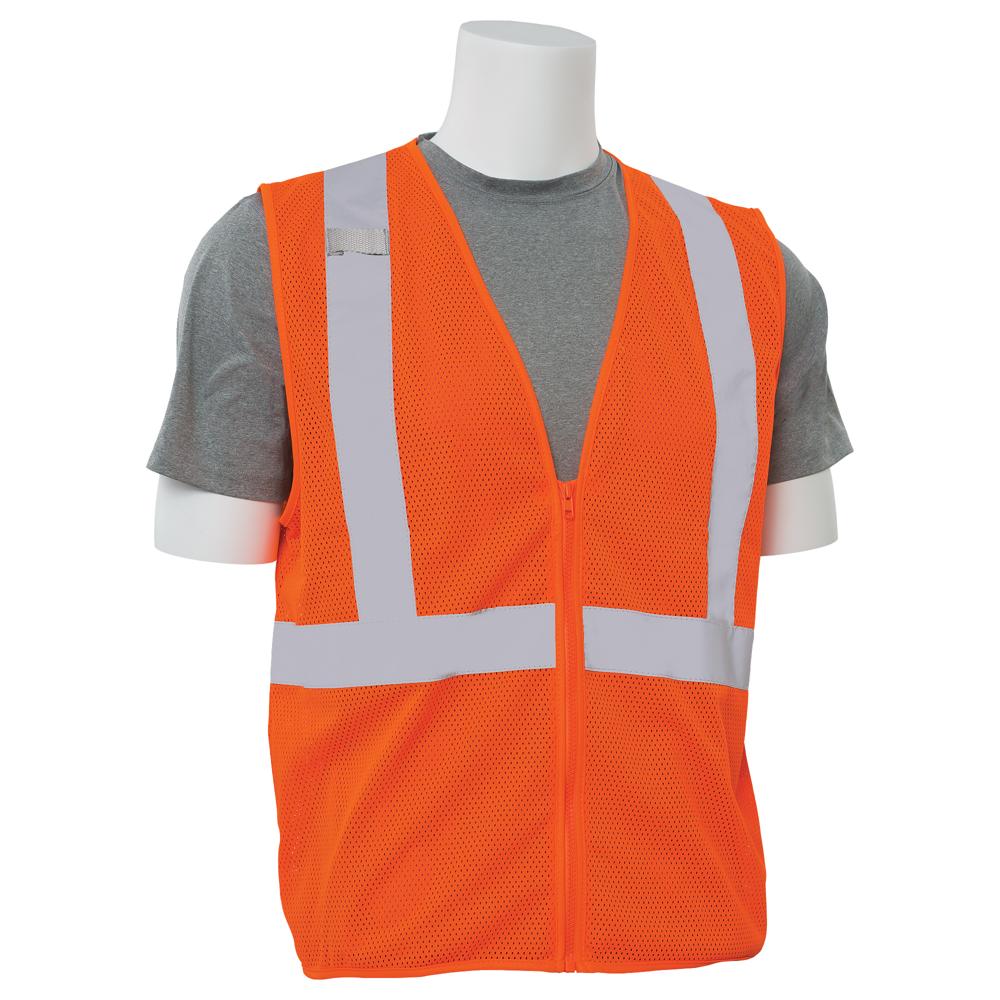 ERB Safety S363 Type R, Class 2 Economy Mesh with Zip Front Safety Vest (Hi-Viz Orange) Pack of 24 - Image 3