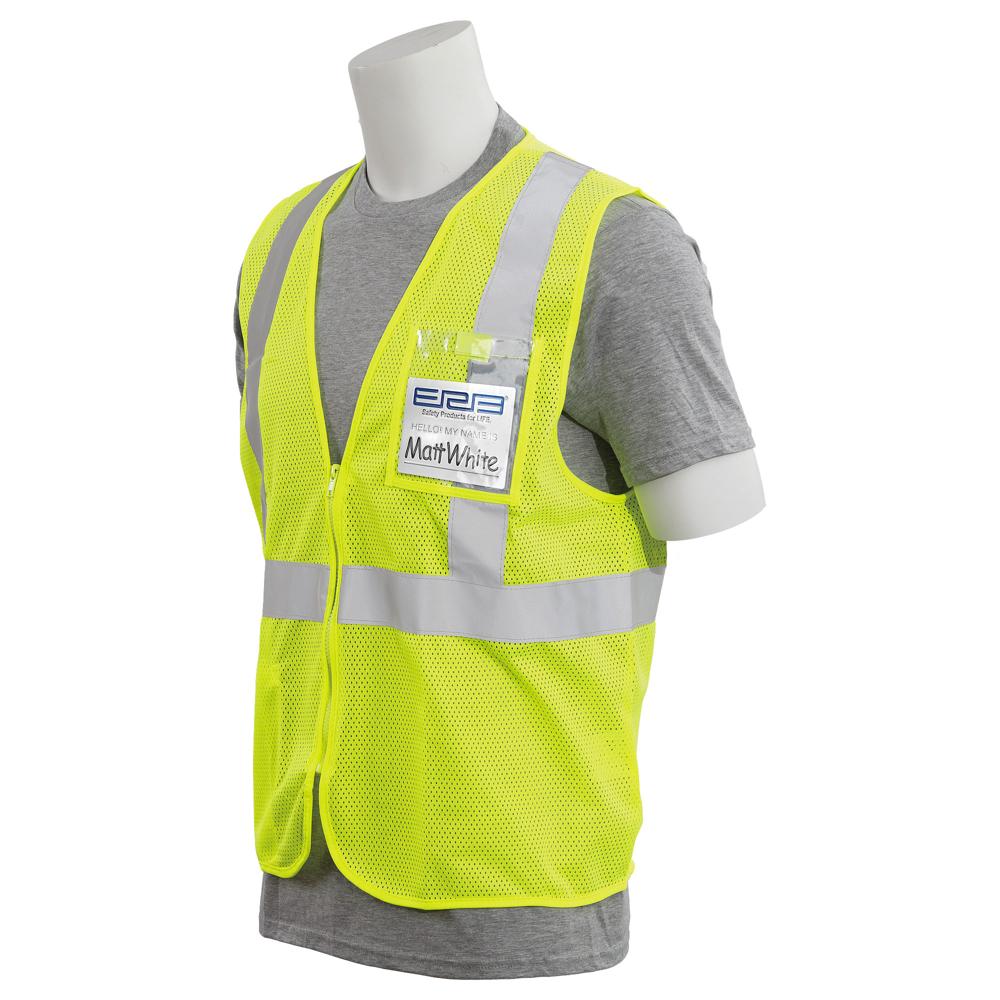 ERB Safety S363ID Type R, Class 2 Mesh Zipper Safety Vest with ID Pocket (Hi-Viz Lime) Pack of 12 - Image 2