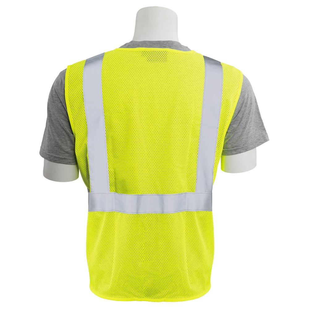 ERB Safety S363ID Type R, Class 2 Mesh Zipper Safety Vest with ID Pocket (Hi-Viz Lime) Pack of 12 - Image 4