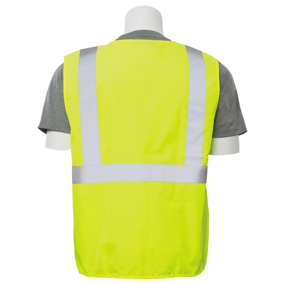 ERB Safety S388Z Type R, Class 2 Oxford Zip Front Safety Vest (Hi-Viz Lime) Pack of 12 - Image 4