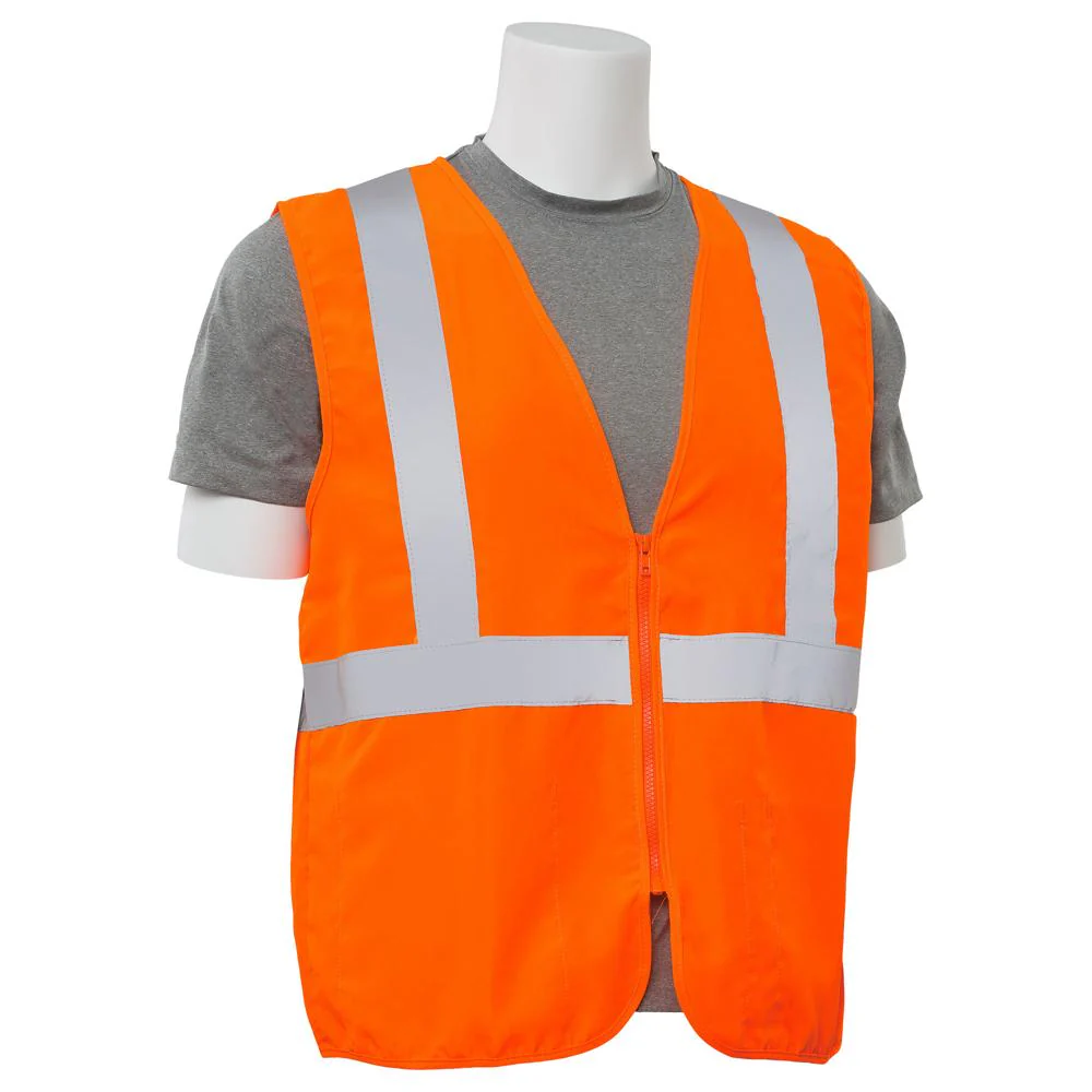 ERB Safety S388Z Type R, Class 2 Oxford Zip Front Safety Vest (Hi-Viz Orange) Pack of 12 - Image 3