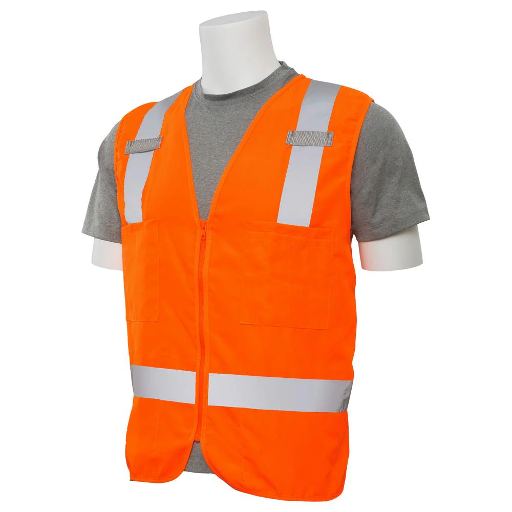 ERB Safety S414 Type R, Class 2 Surveyor Multi-Pocket Safety Vest (Hi-Viz Orange) Pack of 12 - Image 2