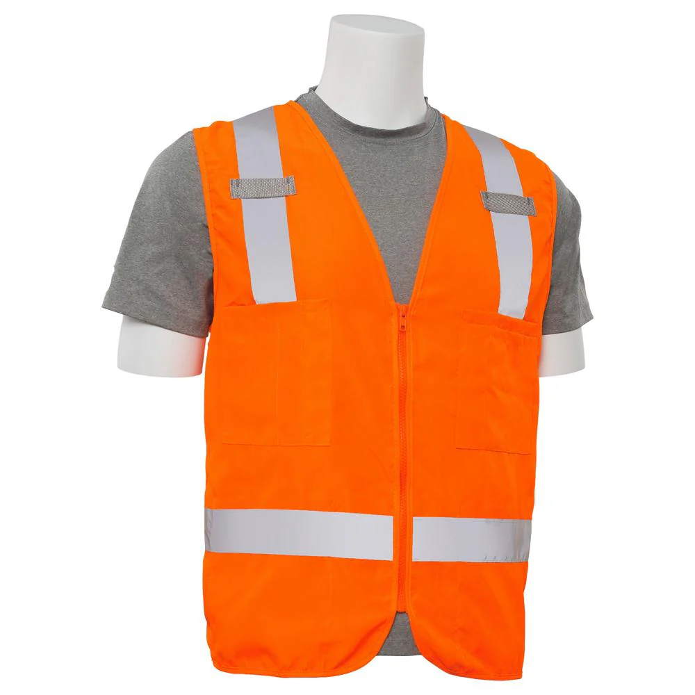 ERB Safety S414 Type R, Class 2 Surveyor Multi-Pocket Safety Vest (Hi-Viz Orange) Pack of 12 - Image 3