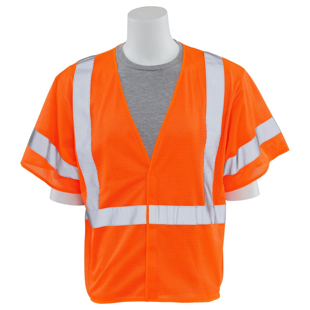 ERB Safety S662 Type R, Class 3 No Pockets Mesh Safety Vest (Hi-Viz Orange) Pack of 12