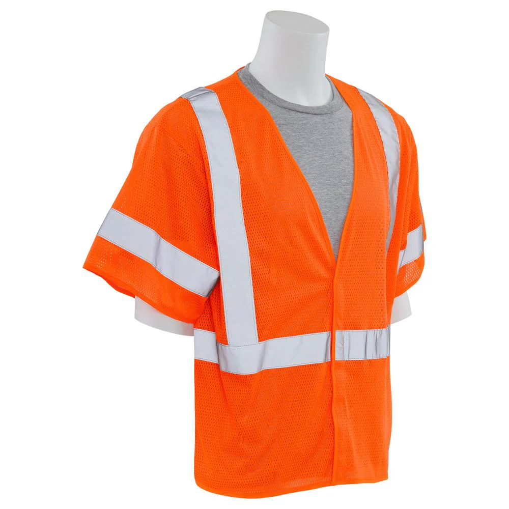 ERB Safety S662 Type R, Class 3 No Pockets Mesh Safety Vest (Hi-Viz Orange) Pack of 12 - Image 3