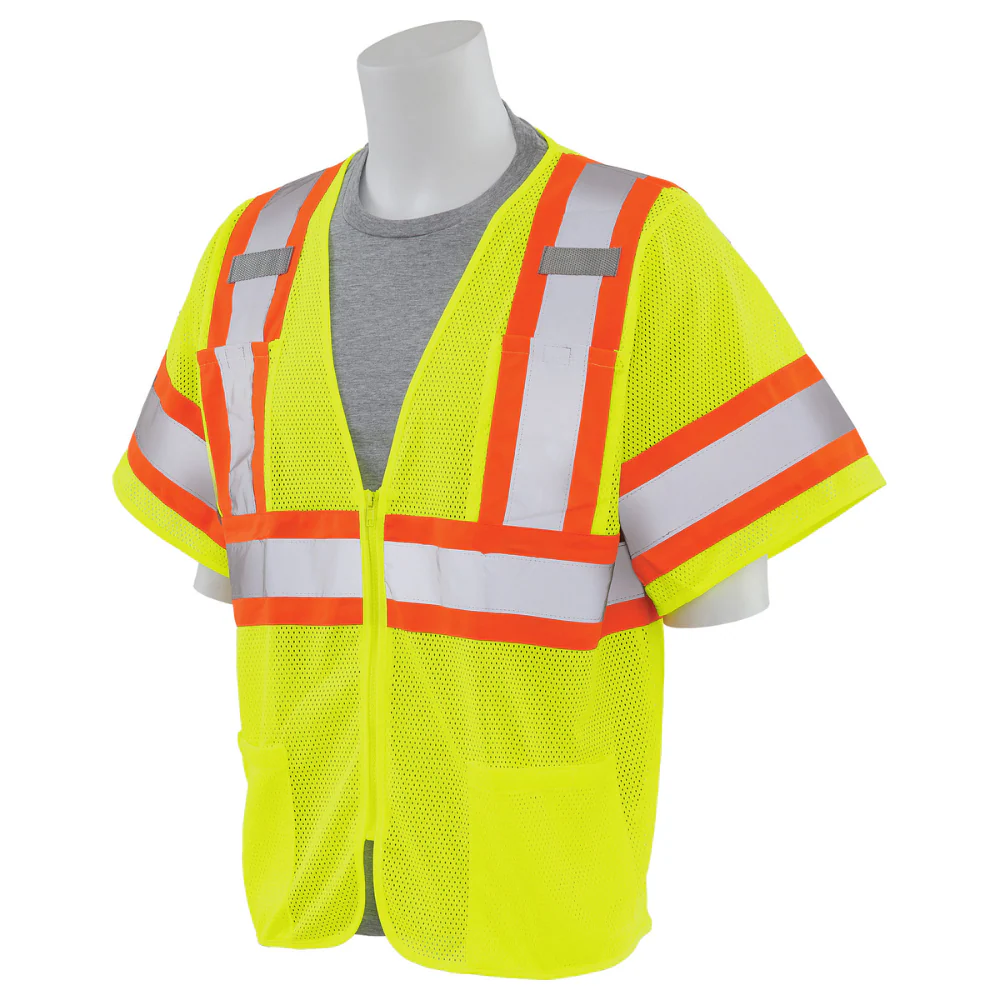 ERB Safety S683P Class 3 Mesh Vest (Hi-Viz Lime) Pack of 7 - Image 2