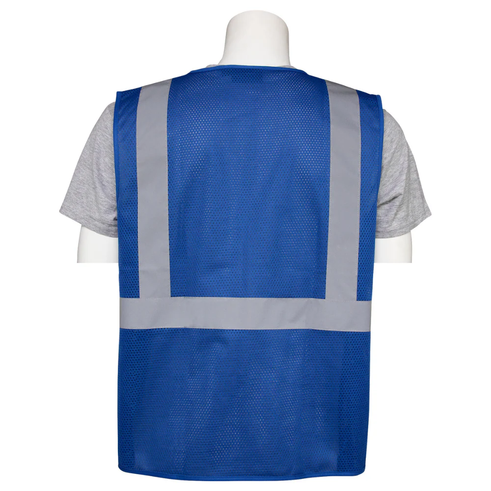 ERB Safety S863P Non Ansi Mesh Zip Vest (Blue) Pack of 12 - Image 3