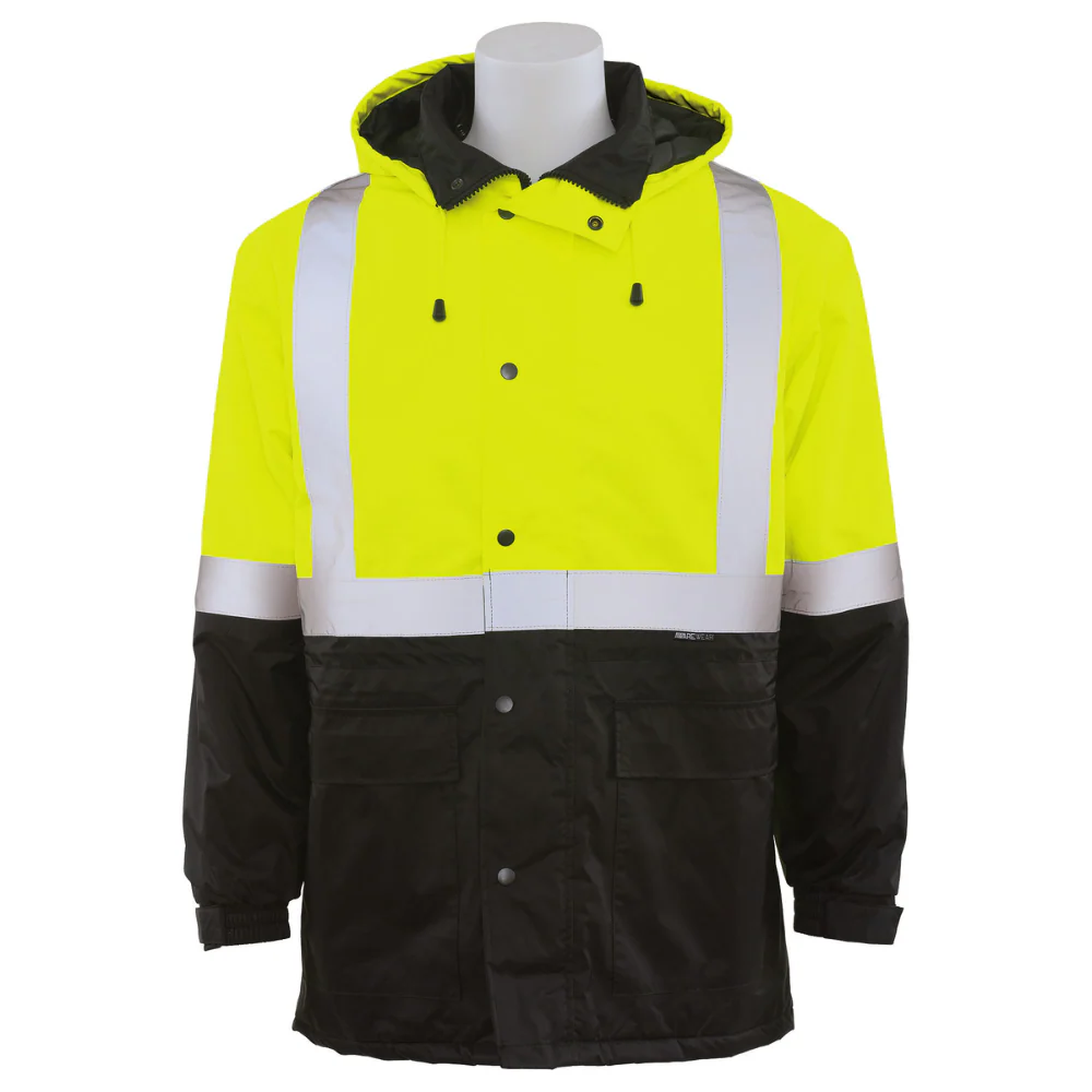 ERB Safety W144 Class 3 Black Bottom Parka (Hi-Viz Lime) Pack of 2