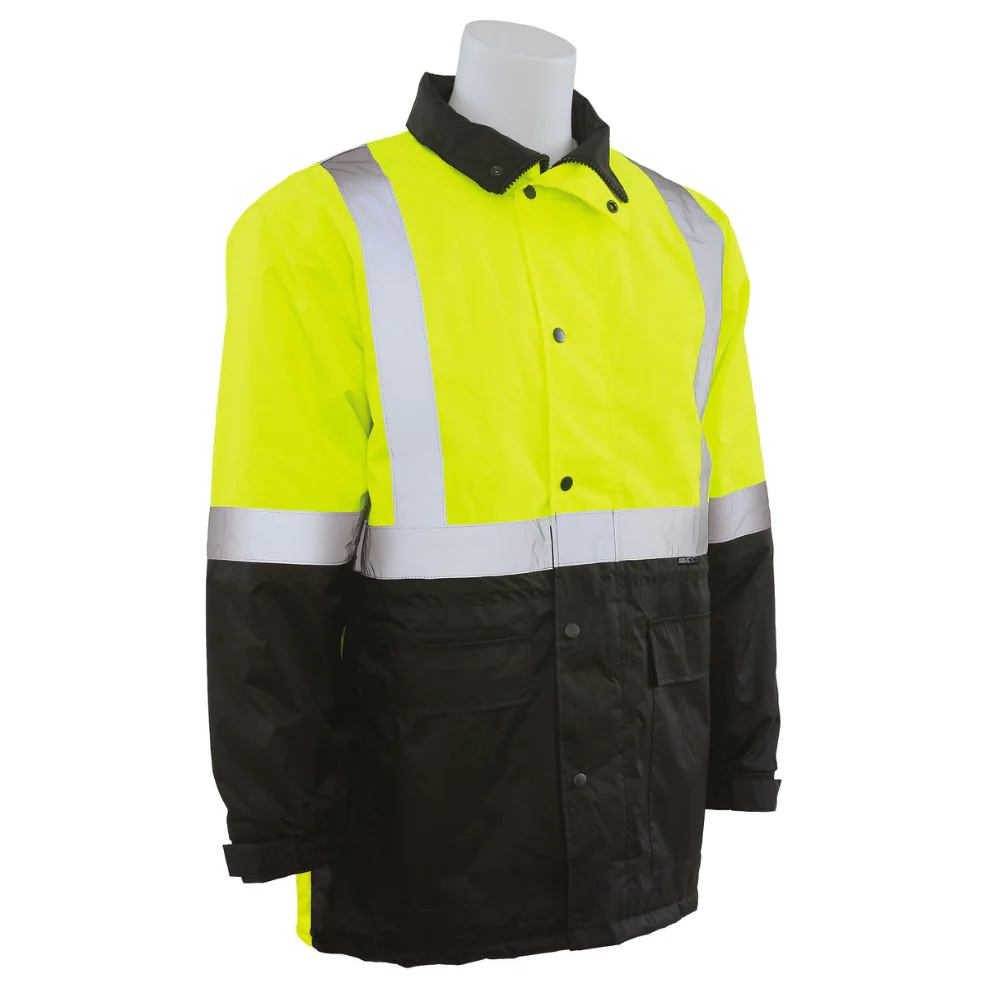 ERB Safety W144 Class 3 Black Bottom Parka (Hi-Viz Lime) Pack of 2 - Image 3