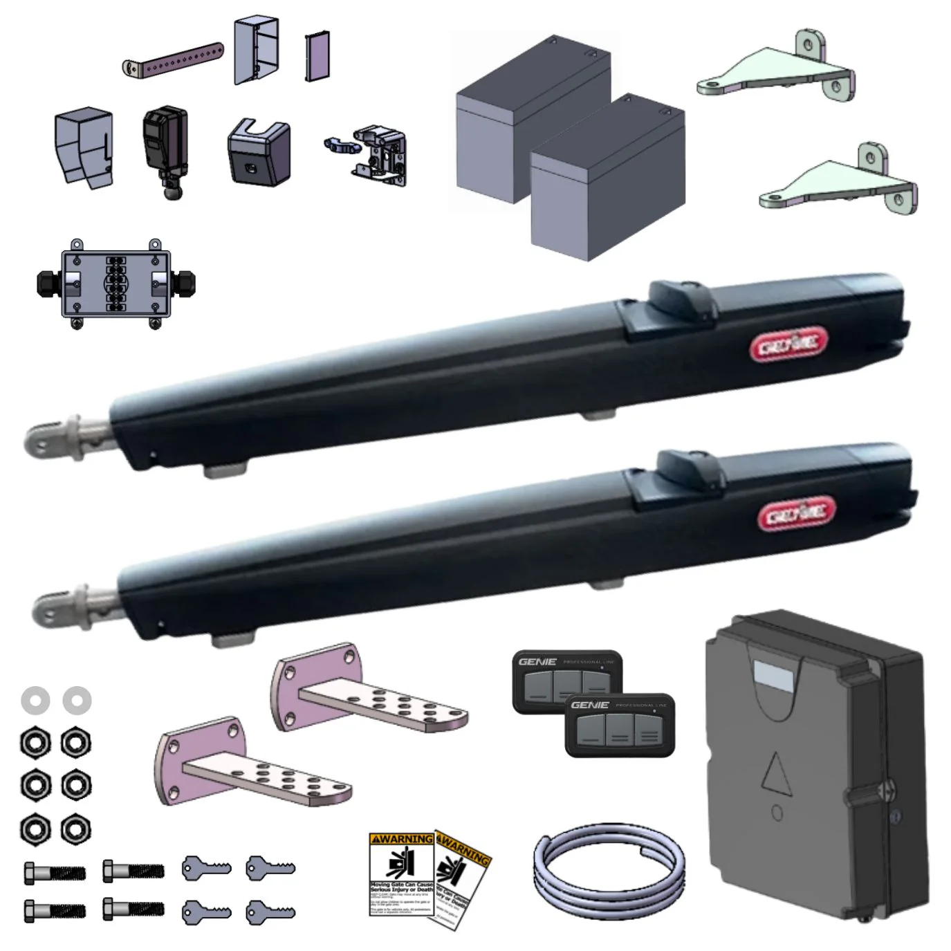 Genie GLA24V Residential Vehicular Dual Swing Gate Operator | GEN-OPGLA24VPKG2
