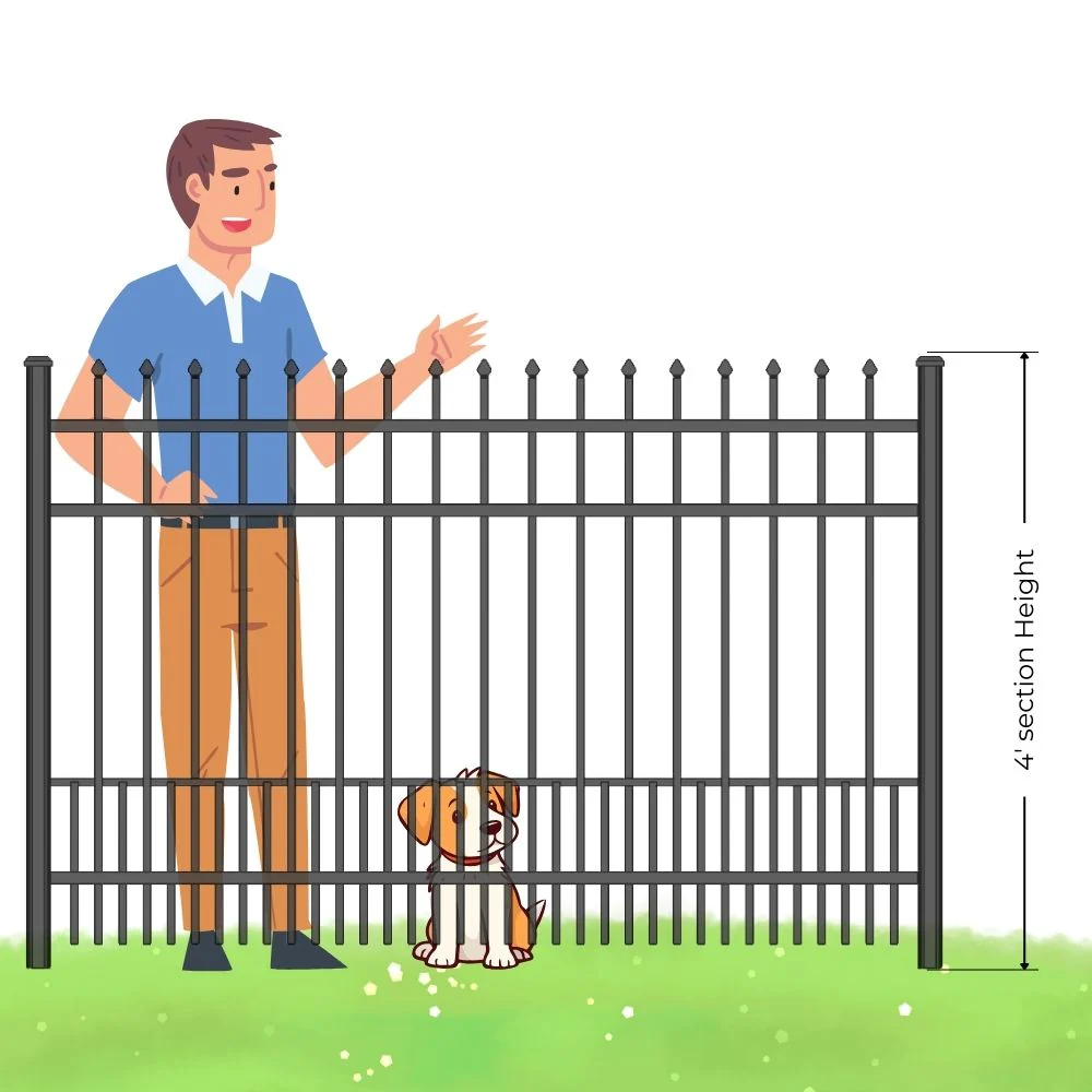 Parkway Fence 4’ H x 6’ W Aluminum Maine Style - iDeal - Image 8