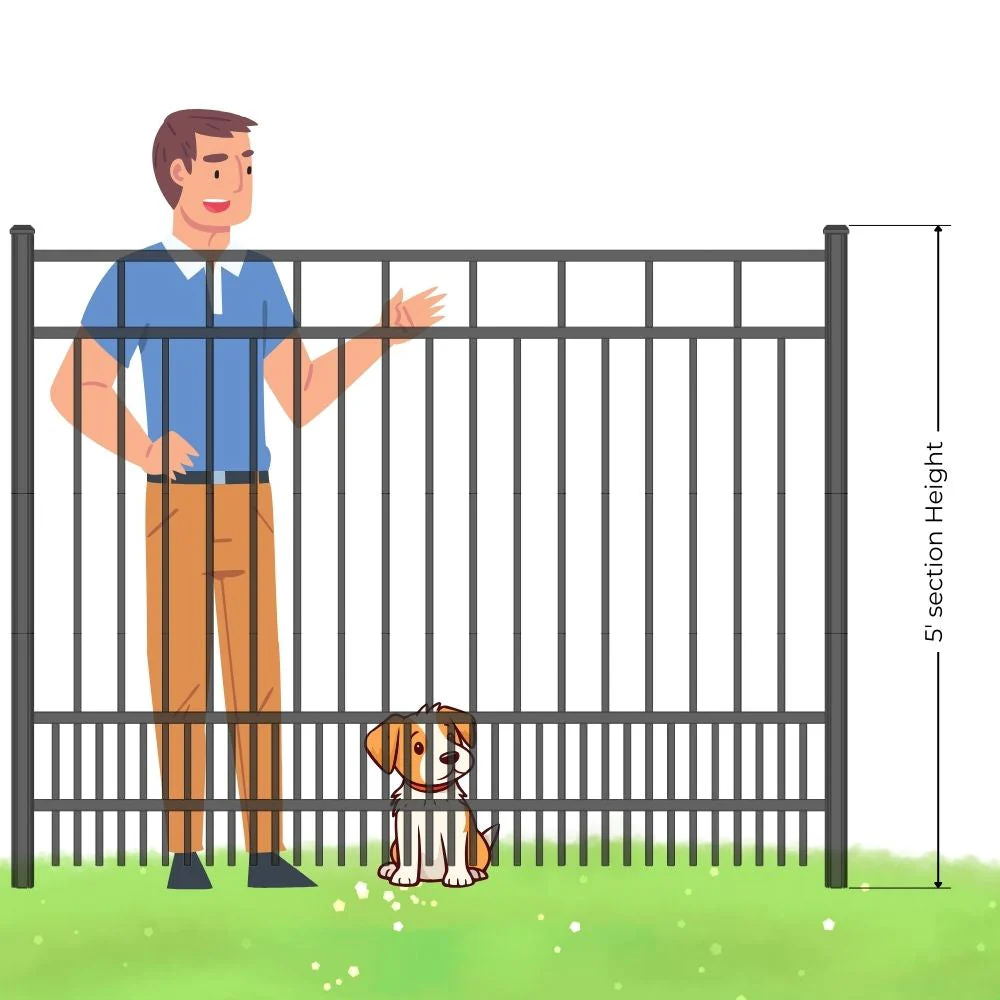 Parkway Fence 5’ H x 6’ W Aluminum Carolina Style - iDeal - Image 7
