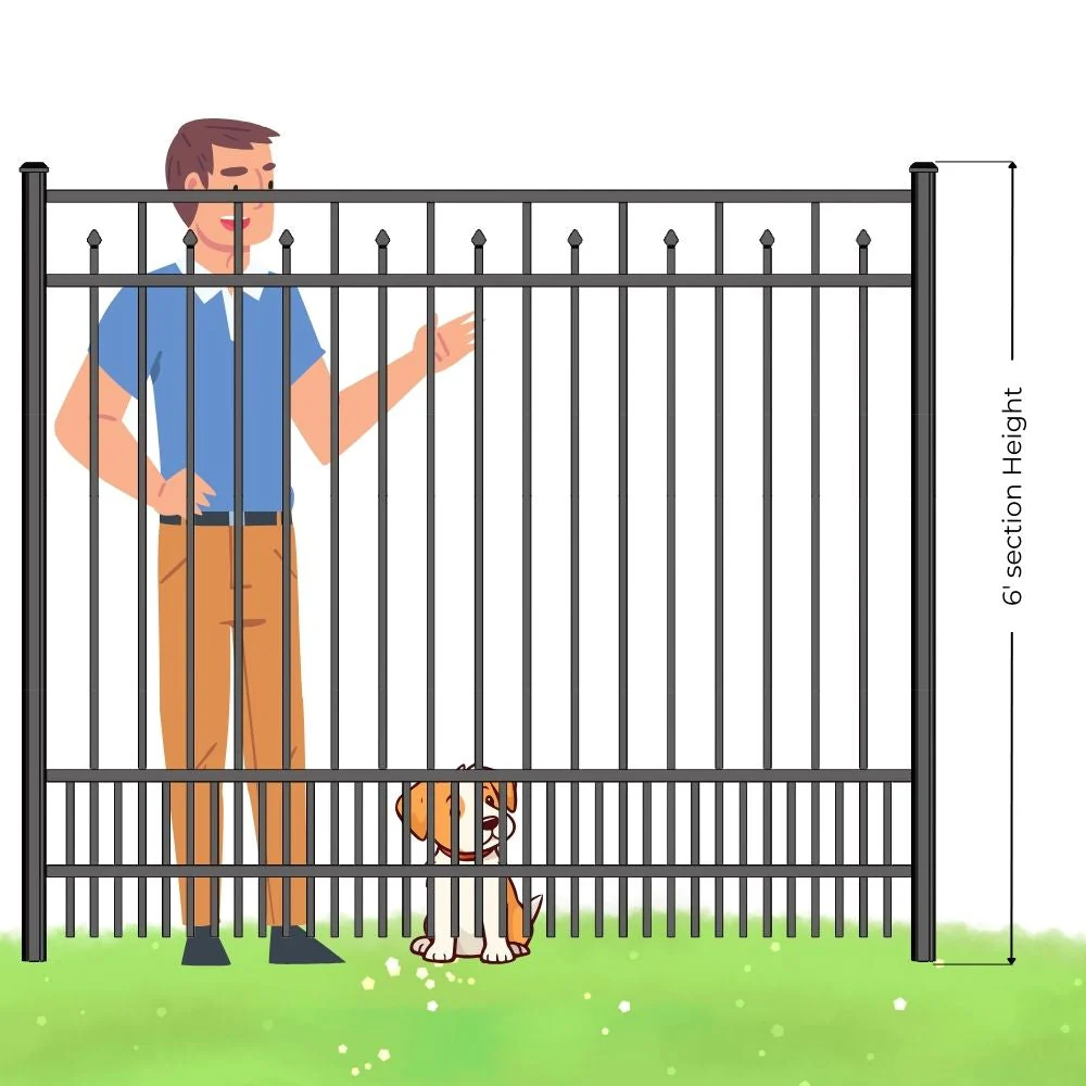 Parkway Fence 6’ H x 6’ W Aluminum Floridian Style - iDeal - Image 8