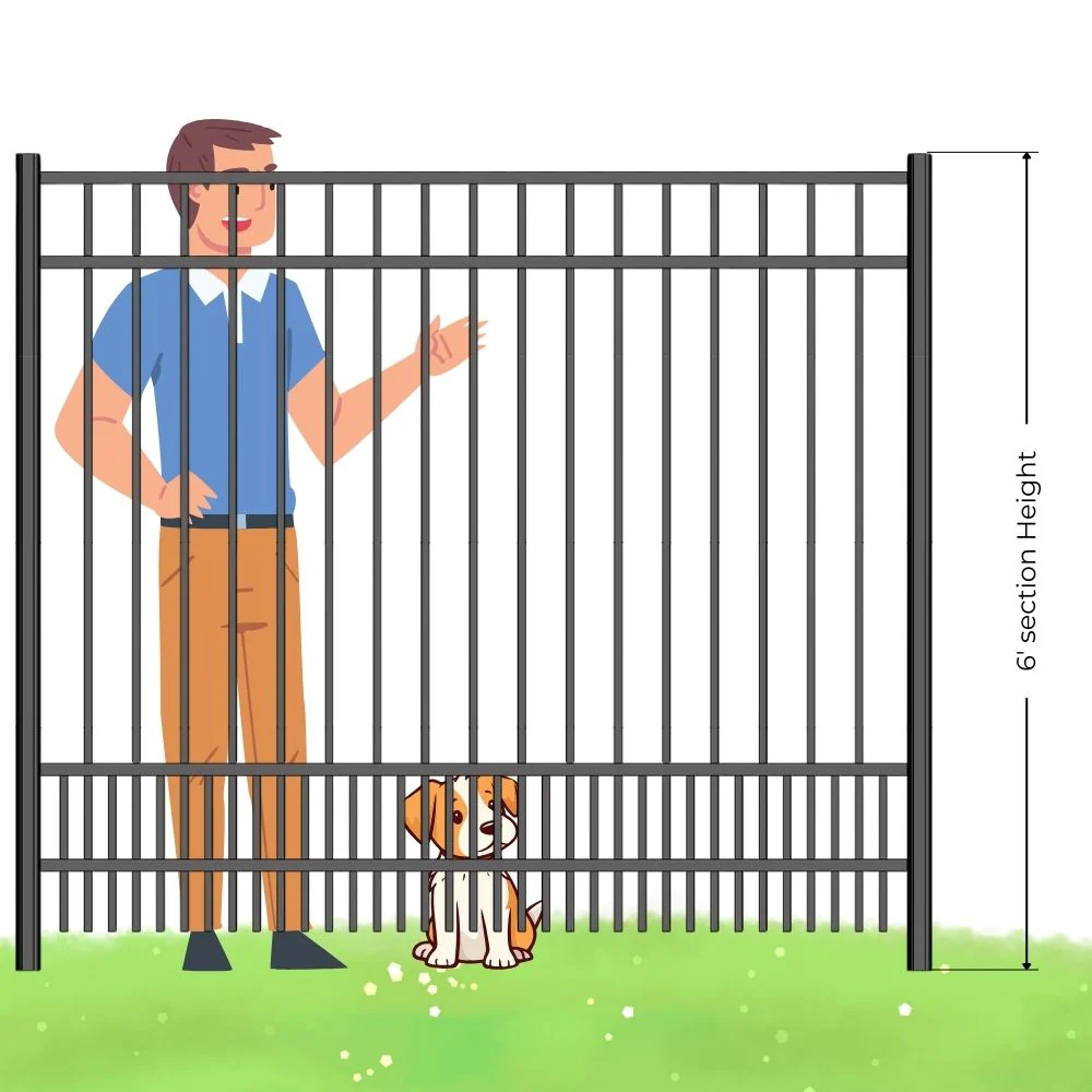 Parkway Fence 6’ H x 6’ W Aluminum Long Islander Style - iDeal - Image 8
