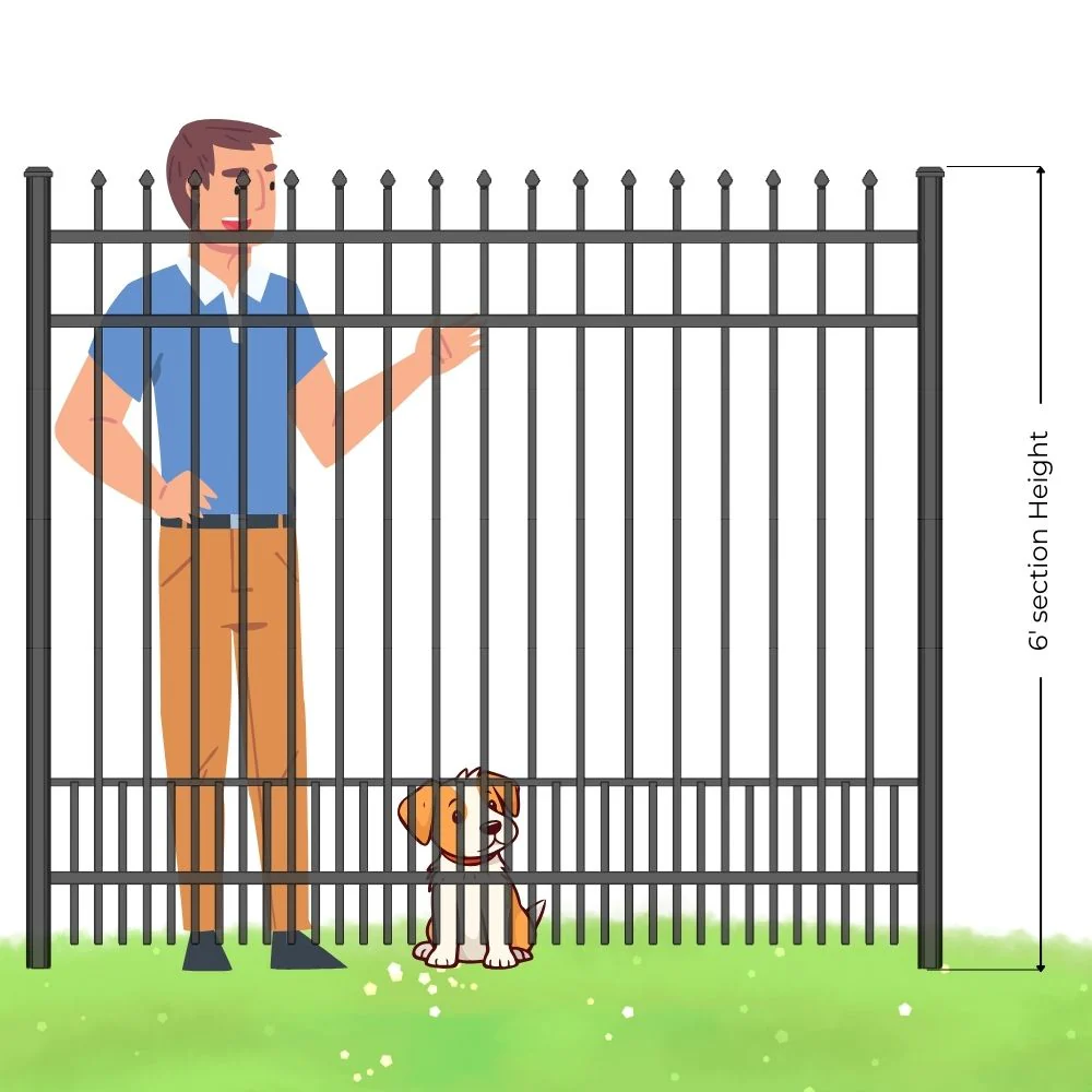 Parkway Fence 6’ H x 6’ W Aluminum Maine Style - iDeal - Image 8