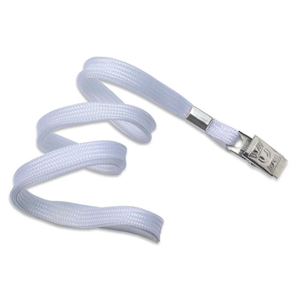 IDP 3/8" Round Non-Breakaway Lanyard-White (100/pack) | IDP-900645