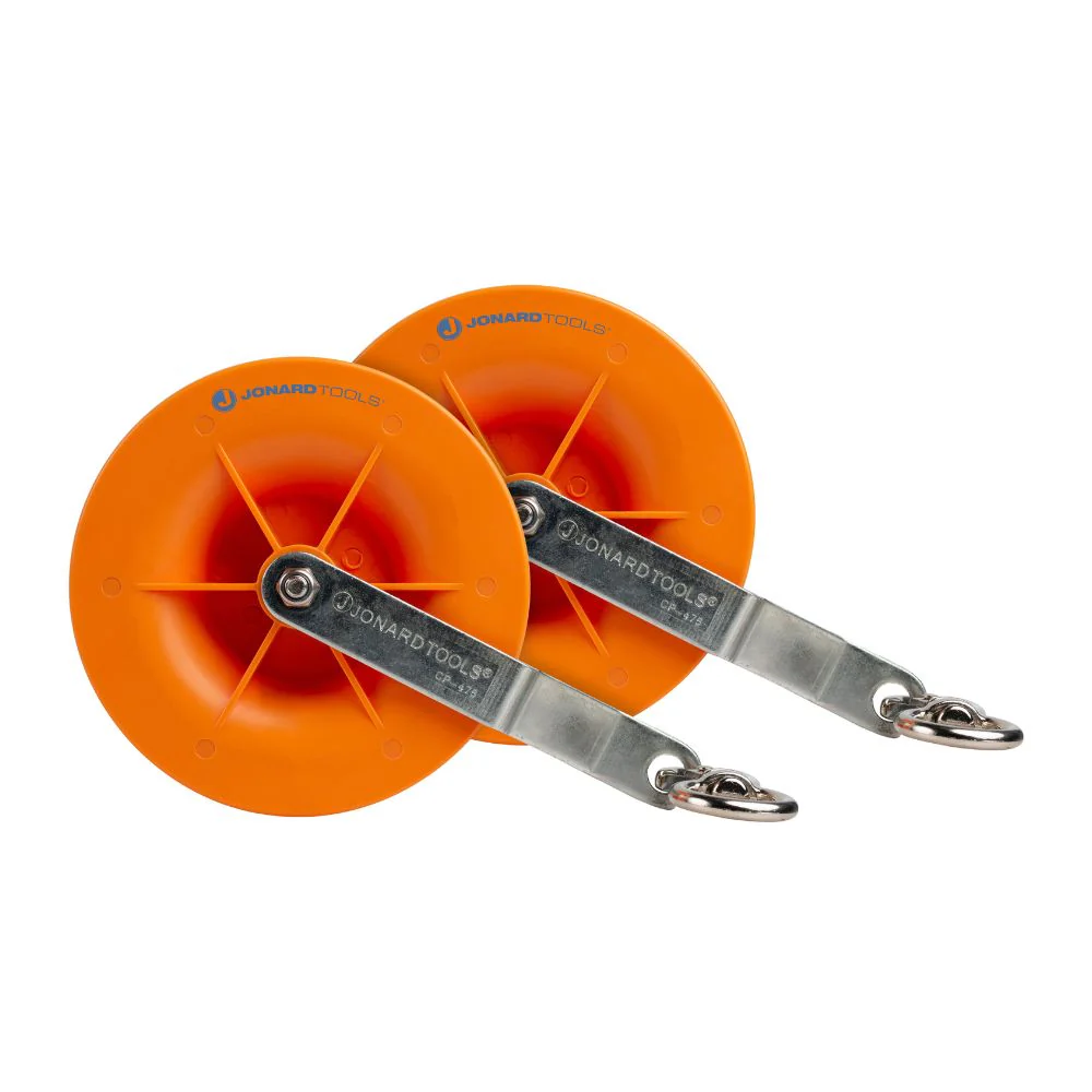 Jonard Tools Pulley Set for Low Voltage Electrical / Network and COAX Cables (2 pack) | JON-CP-475