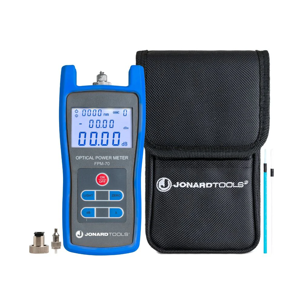 Jonard Tools Fiber Optic Power Meter (-70 to +6 dBm) with FC/SC/LC Adapters | JON-FPM-70