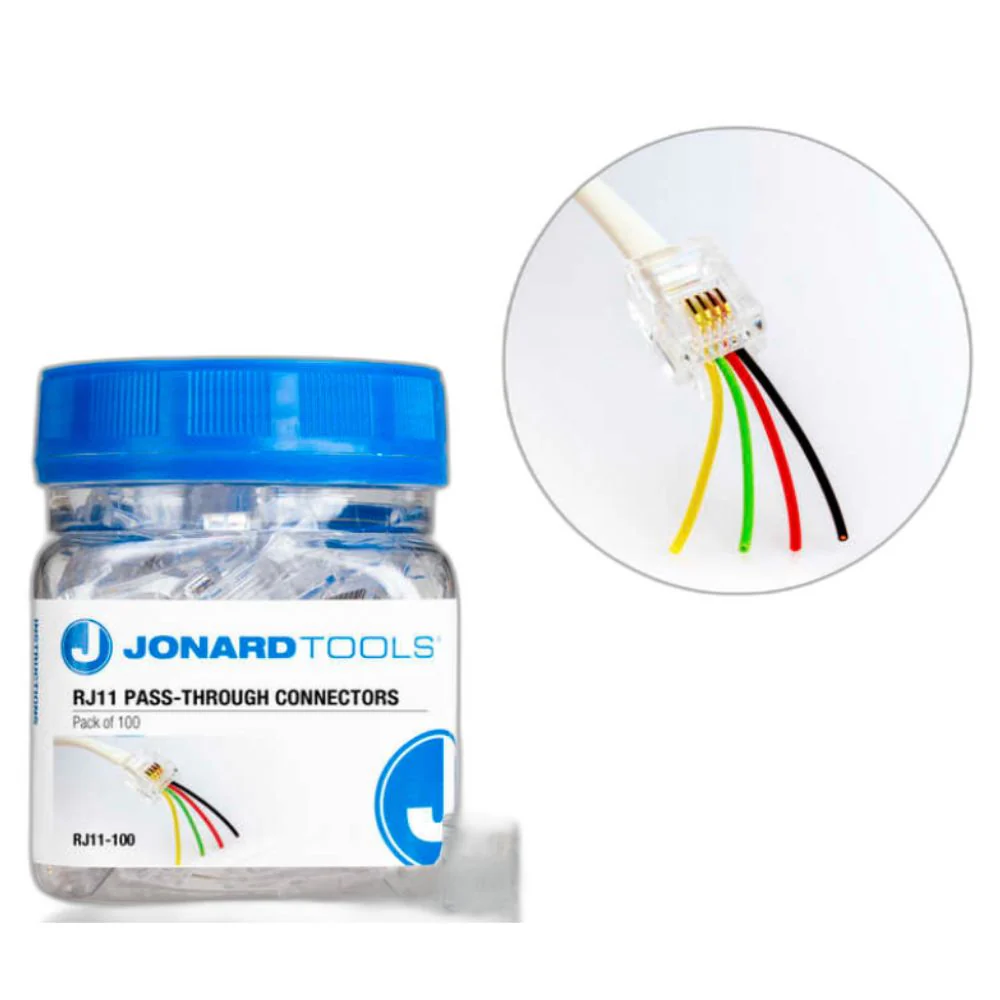 Jonard Tools RJ11 Pass-Through Connectors (Pack of 100) | JON-RJ11-100 - Image 5