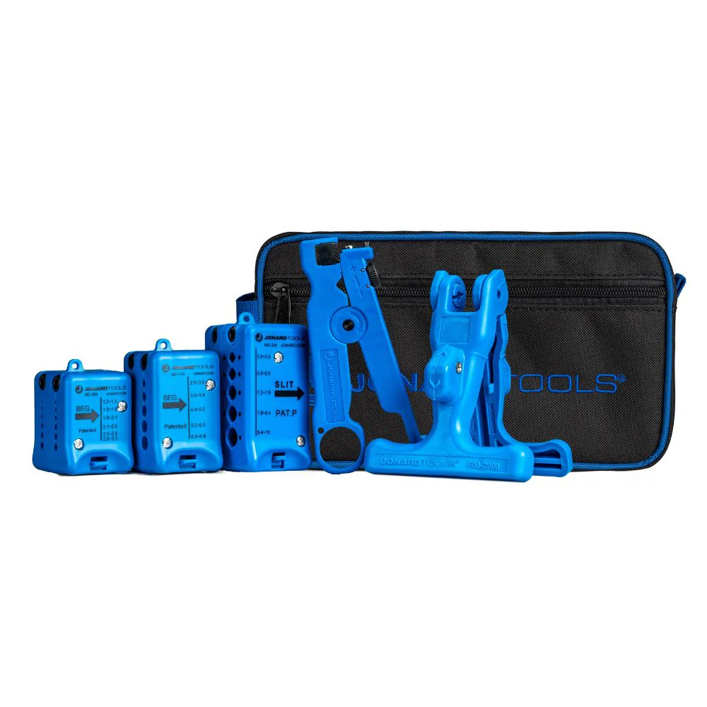 Jonard Tools Fiber Optic Mid Span Slit & Ring Tool Kit (1.2 mm-10 mm) | JON-TK-105