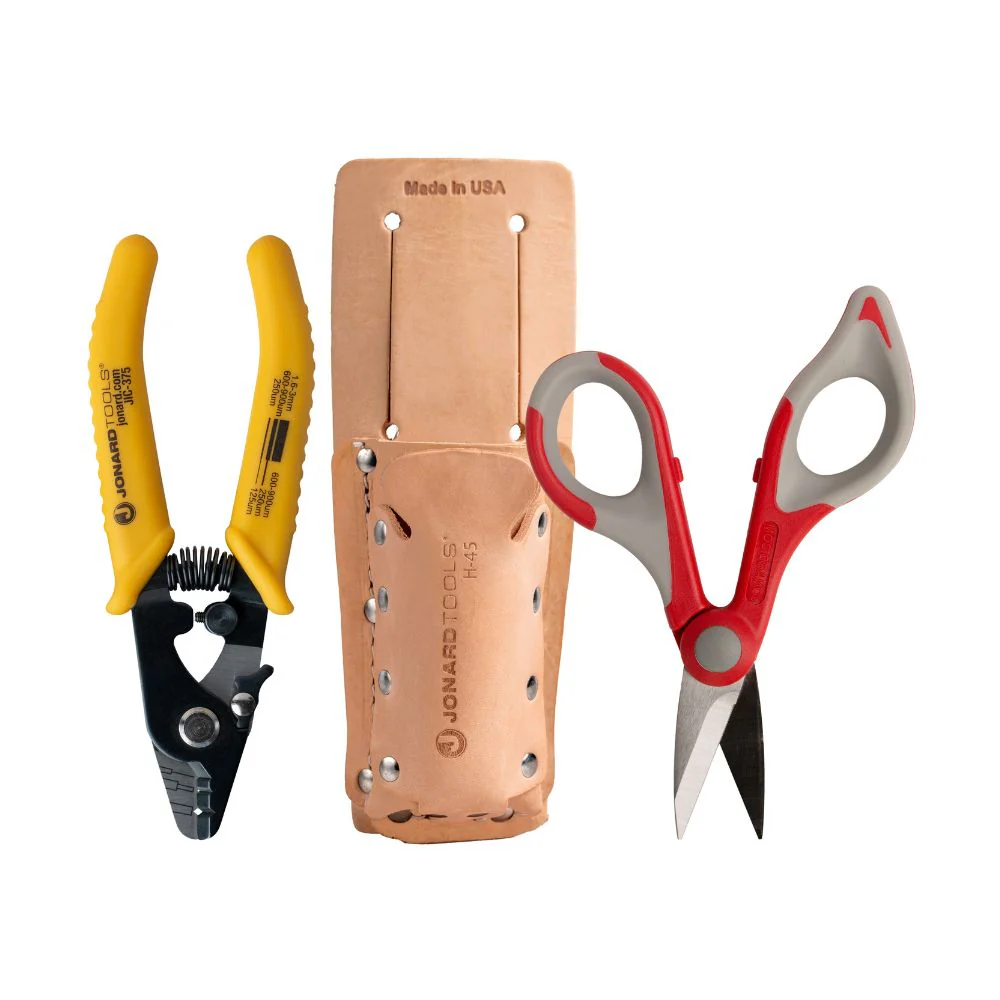 Jonard Tools Fiber Stripper & Kevlar® Shears Kit - Leather Pouch | JON-TK-355