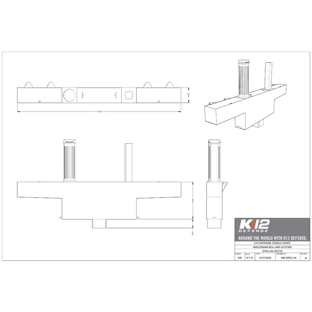K12 Defense Minuteman - Manually Retractable Bollards | K12-MinuteMan-1200MRB - Image 8