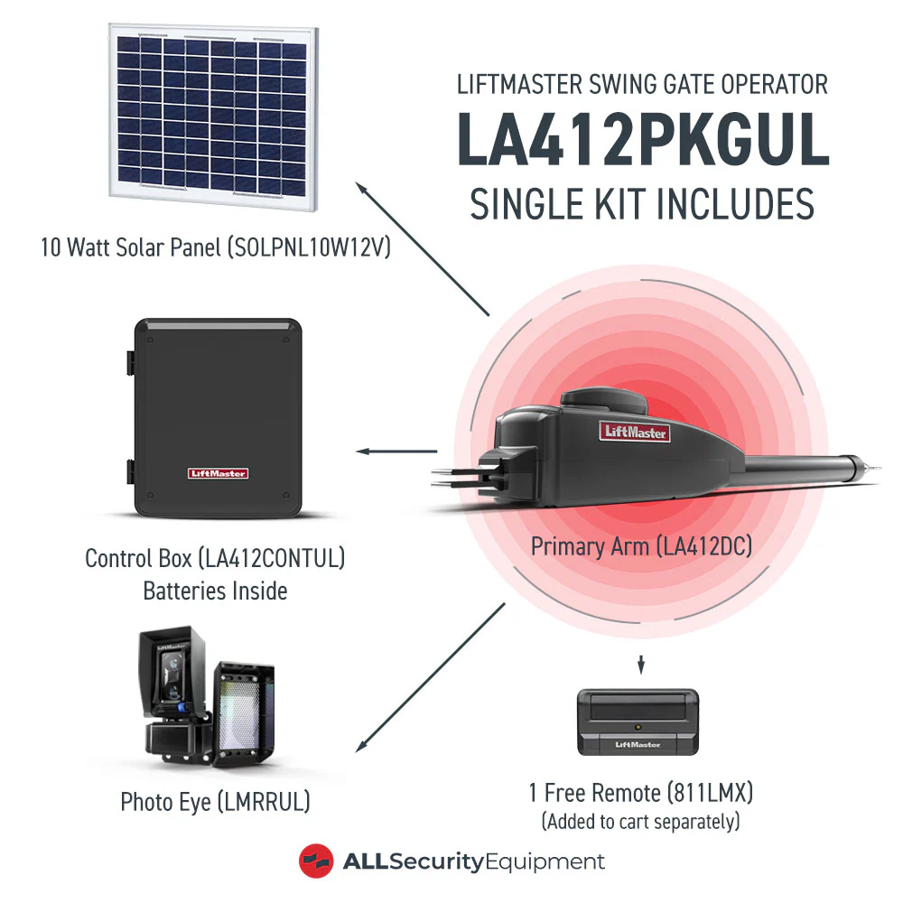 LiftMaster LA412PKGUL Swing Solar Gate Opener - Image 2