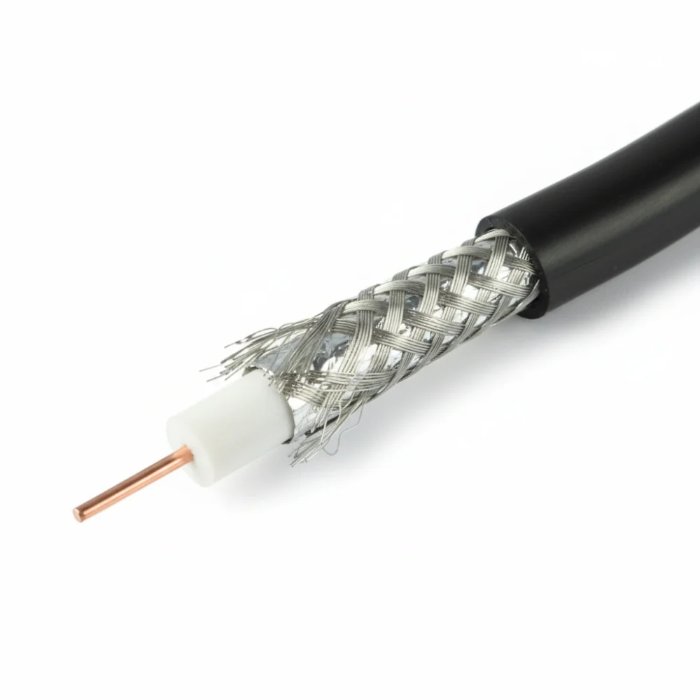 Liberty Cable LRG6Q-4404-0110 RG6 Quad Shielded 18 AWG Solid Copper Clad Steel FPE 60%+40% Aluminum Braid Cable - White (1000')