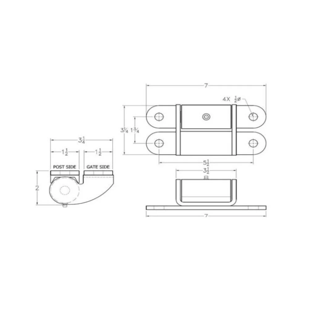 LiftMaster Temperproof Standard Duty Roller Cage Bearing Hinge | LIF-2062P - Image 2
