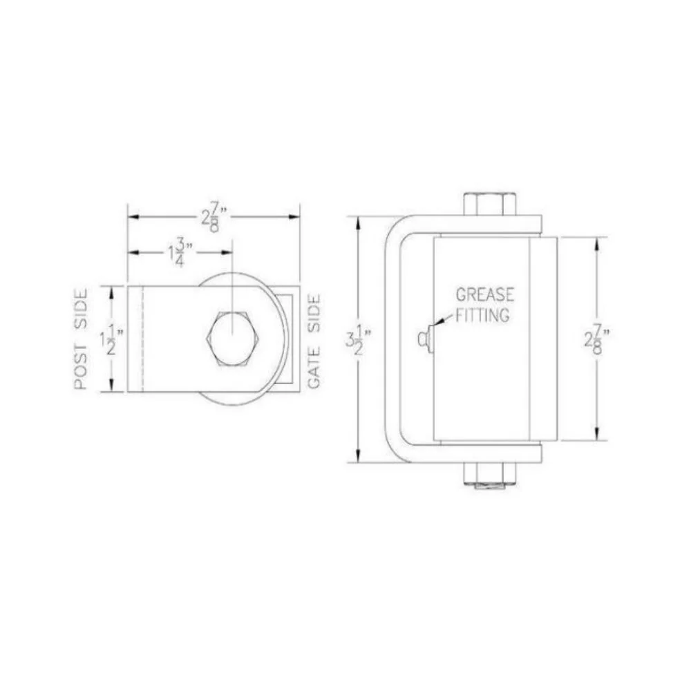 LiftMaster Specialty Roller Cage Bearing (Hinge Flat to Gate, Flat to Post) | LIF-2170AS - Image 2